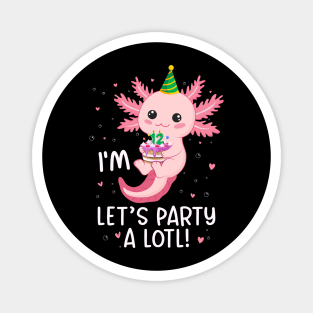 Funny 12th Birthday I'm 12 Years Old lets party Axolotl Magnet